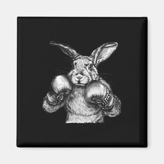 Aimant Boxing Rabbit Boxing Gloves Kickboxing Funny Boxer (Devant)