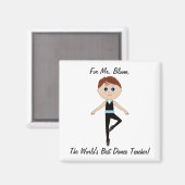 Aimant Boy Ballet Dancer : Enseignant de danse Merci (Recto/Verso)