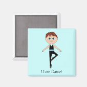 Aimant Boy Ballet Dancer : I Love Dance (Recto/Verso)