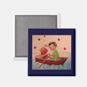 Aimant Boy Holding Heart in Boat (Recto/Verso)