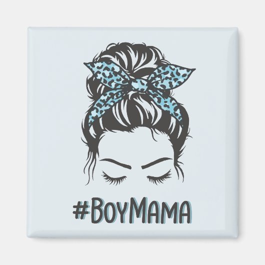 Aimant Boy Mama Messy Bun Boy Maman Cadeaux (Devant)