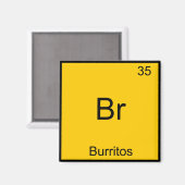 Aimant Br - Burritos Chimie Élément Symbole Funny (Recto/Verso)