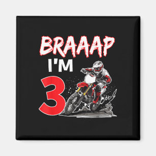 Aimant Braaap 3 ans pilote de moto cross dirt 3ème
