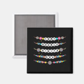Aimant Bracelets d'amitié de l'ère de mes doubles chiffre (Recto/Verso)
