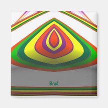 BRAD ~ OEIL CARRÉ 3D Fractage Design Vert Jaune ~ 
