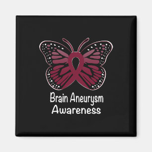 Aimant Brain Aneurysm Awareness Warrior Support Burgundy