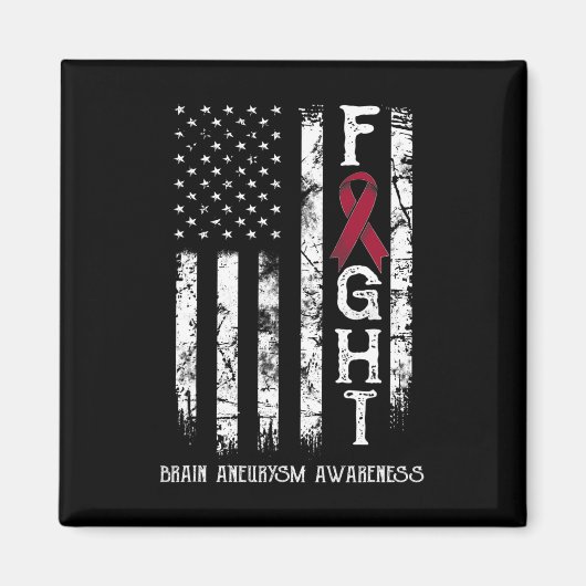 Aimant Brain Aneurysm Warrior Us Flag (Devant)
