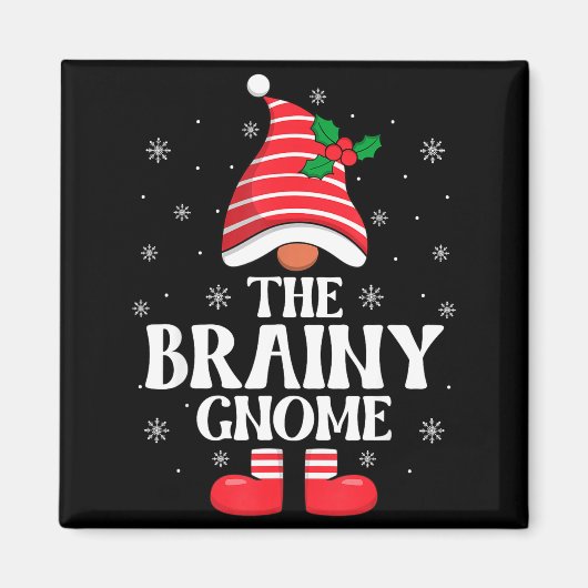 Aimant Brainy Gnome Christmas Family Matching Group Funny (Devant)