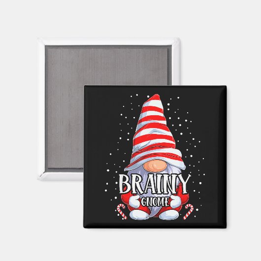 Aimant Brainy Gnome Christmas Pajamas Matching Family Gro (Recto/Verso)