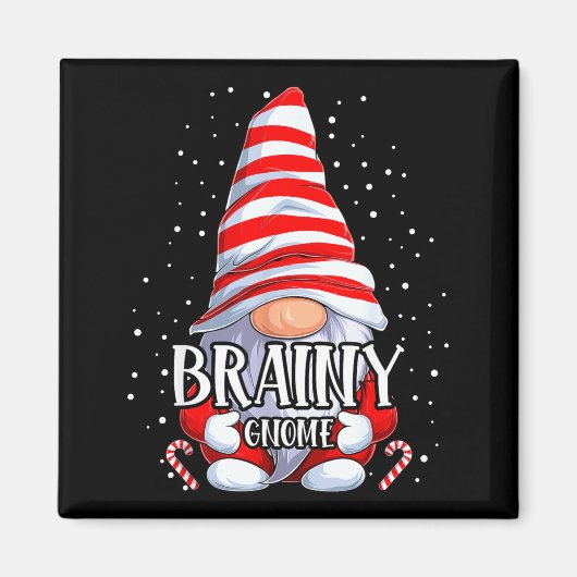 Aimant Brainy Gnome Christmas Pajamas Matching Family Gro (Devant)