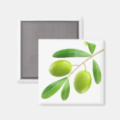 Aimant Branche avec olives vertes (Recto/Verso)