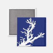 Aimant Branche corail - bleu marine et blanc (Recto/Verso)