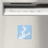 Aimant Branche de corail - blanc sur bleu pâle (In Situ (Lave-vaisselle))