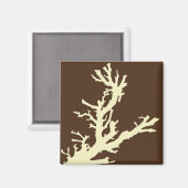 Aimant Branche de corail - cacao brun et beige (Recto/Verso)