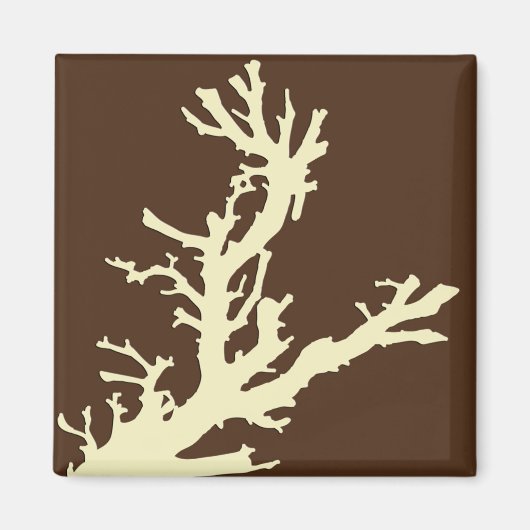 Aimant Branche de corail - cacao brun et beige (Devant)