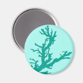 Aimant Branche de corail - turquoise et aqua (Recto/Verso)