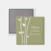 Aimant Branches blanches en feuilles (Recto/Verso)