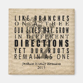 Aimant Branches Burlap sur un devis de réunion d'une fami (Devant)