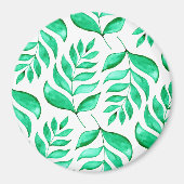 Aimant Branches d'aquarelle simples - vert (Devant)