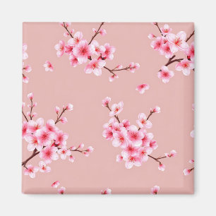 Aimant Branches de fleurs de cerisier rose motif
