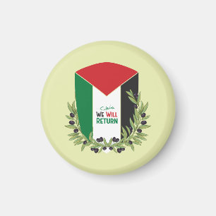 Aimant Branches du drapeau et de l'olivier palestiniens
