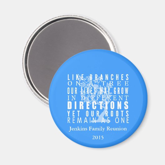 Aimant Branches d'un devis de réunion d'une famille d'arb (Recto/Verso)