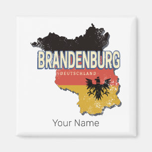Aimant Brandenburg Allemagne Retro State Map Vintage