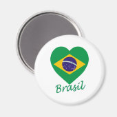 Aimant Brasil Drapeau Coeur (Recto/Verso)