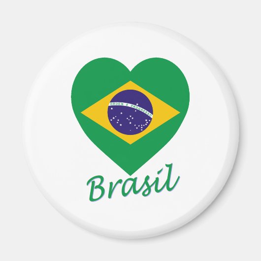 Aimant Brasil Drapeau Coeur (Devant)