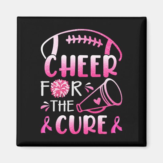 Aimant Breast Cancer Awareness Cheer For The Cure T-shirt (Devant)