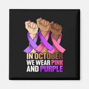 Aimant Breast Cancer Domestic Violence Awareness Pink Pur