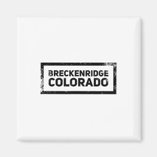 Aimant Breckenridge Colorado Vintage Mountain Skiing Logo