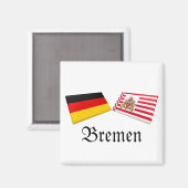 Aimant Brême, Allemagne Drapeau Carreaux (Recto/Verso)