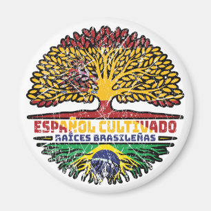 Aimant Brésil Brésil Espagne Espagnol Racines Drapeau d'a