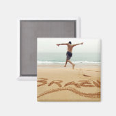 Aimant BRÉSIL. Un homme barechest en maillot de bain (Recto/Verso)