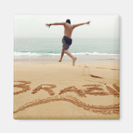 Aimant BRÉSIL. Un homme barechest en maillot de bain (Devant)