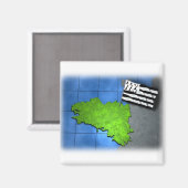 Aimant Bretagne avec son drapeau (Recto/Verso)