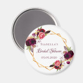 Aimant Bride douche fleurie or geo blanc bordeaux (Recto/Verso)