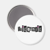 Aimant Bridesmaid (noir sq) (Recto/Verso)