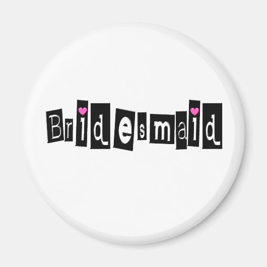 Aimant Bridesmaid (noir sq) (Devant)
