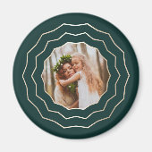 Aimant Bright Circle Hunter Green & Gold Photo géométriqu (Devant)