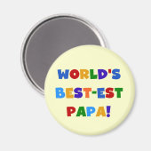 Aimant Bright Colours World's Best Papa Tshirts and Gifts (Recto/Verso)