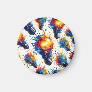 Aimant Bright Ideas – Colorful Light Bulb Pattern with Ab