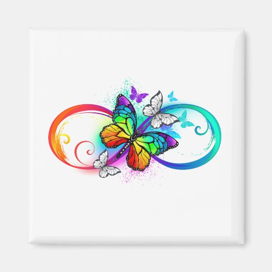 Aimant Bright infinity with rainbow butterfly (Devant)