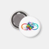 Aimant Bright infinity with rainbow butterfly (Recto/Verso)