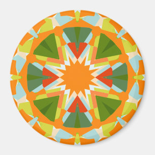Aimant Bright Orange Fun Green Star Boho Kitsch Cuisine