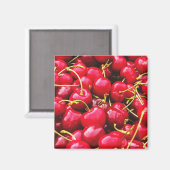 Aimant Bright Red Cherries Photo (Recto/Verso)
