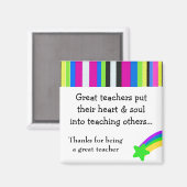 Aimant Bright Stripes Grand Enseignant (Recto/Verso)