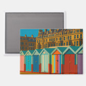 Aimant Brighton Beach Huts - Imprimer de bord de mer colo (Recto/Verso)