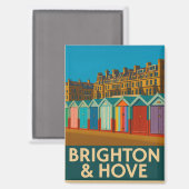 Aimant Brighton Beach Huts - Imprimer de bord de mer colo (Recto/Verso)